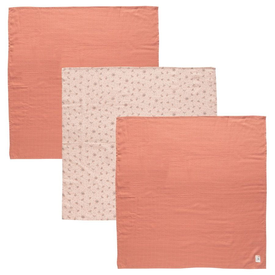 Levně Bebe-jou Mušelínová plenka 70x70 cm set 3ks Fabulous Wish Pink