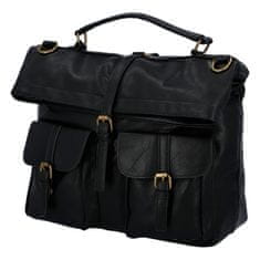 Paolo Bags Zajímavý a stylový koženkový unisex batoh Odette, černá