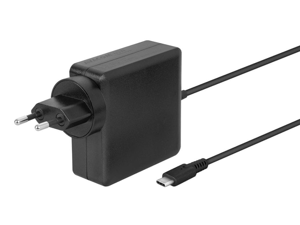 Avacom nabíjecí adaptér USB Type-C 65W Power Delivery + USB A ADAC-FCA-65PD, černá - zánovní