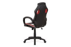 Autronic Kancelářská židle, červená-černá-bílá ekokůže+MESH, houpací mech, kříž plast čer KA-V505 RED