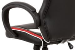 Autronic Kancelářská židle, červená-černá-bílá ekokůže+MESH, houpací mech, kříž plast čer KA-V505 RED
