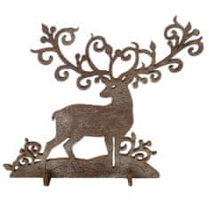 AMADEA Dřevěná dekorace 3D jelen šedohnědý,výška 15 cm