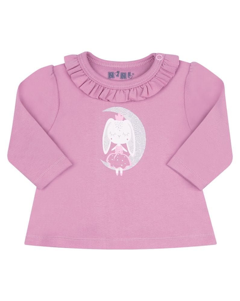 Nini dívčí tričko z organické bavlny ABN-2302 růžová 80