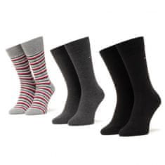 Tommy Hilfiger Značkové luxusní bavlněné pánské dárkově balené ponožky 100000844 3-pack, černá, 39-42