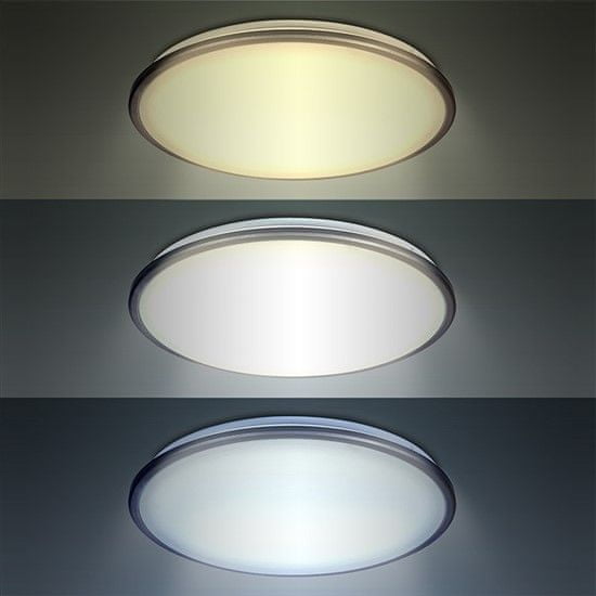 Levně Solight LED stropní světlo Silver, kulaté, 24W, 1800lm, stmívatelné, dálkové ovládání, 38cm