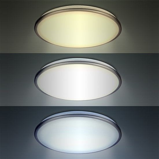 Solight LED stropní světlo Silver, kulaté, 24W, 1800lm, stmívatelné, dálkové ovládání, 38cm - rozbaleno