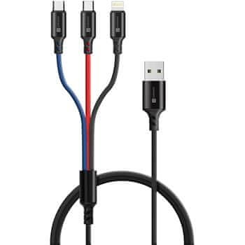 Levně Connect IT Wirez 3in1 USB-C & Micro USB & Lightning, 1,2 m CCA-2051-BK