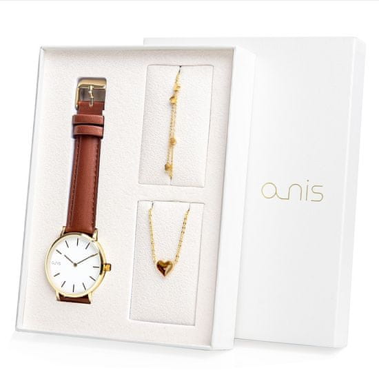 A-NIS dámský dárkový set hodinek, náhrdelníku a náramku AS100-18