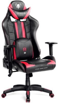 Gaming kolečková židle Diablo-Chairs X-Ray, XL, černá/červená (5902560336115) nastavitelné opěradlo nastavvitelné područky 200 kg hr pěna