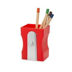 Balvi Stojánek na tužky Sharpener 27414, plast, v.8,5 cm, červený