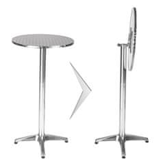 Barový stolek hliníkový Ø60cm - 5,8 cm,skládací