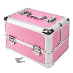 tectake Kosmetický kufřík se 4 přihrádkami - růžová