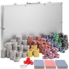 tectake Pokerová sada vč. hliníkového kufru - stříbrná,1000 dílů