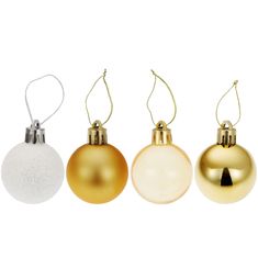 tectake Sada 24 vánočních ozdob - bílé/ zlaté - bílé/ zlaté