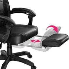 tectake Kancelářská židle s opěrkou pro nohy - černá