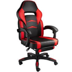 tectake Kancelářská židle s opěrkou pro nohy - černá/červená