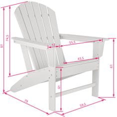 tectake Zahradní židle s podnožkou - bílá/bílá