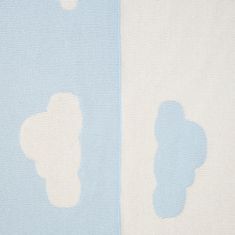 SCANquilt pletený pléd DESIGN dětský obláčky modrosmetanová
