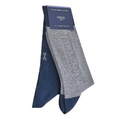 Značkové luxusní bavlněné pánské oblekové designové ponožky 492011 2-pack, modrá, 39-42