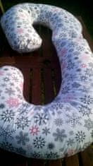 KHC Těhotenský kojící relaxační polštář Zuzanka 260 cm Vločky na sněhu Pratelný potah