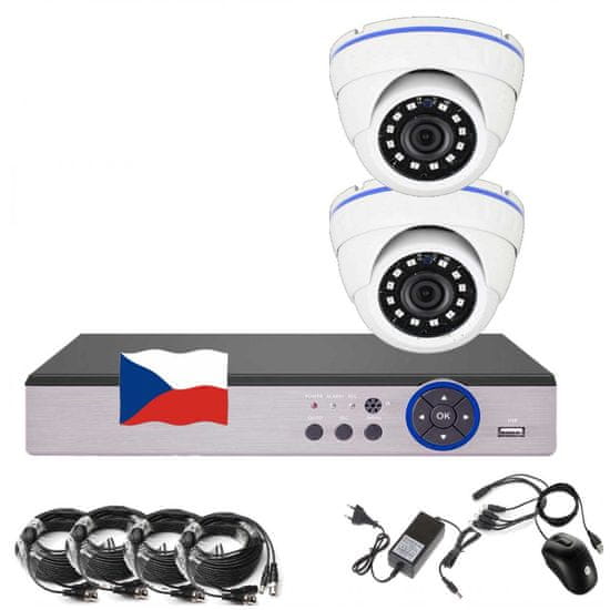 Eonboom 4CH 5MPx AHD kamerový set 2D CCTV s DVR s LAN a 2x venkovní dome kamera