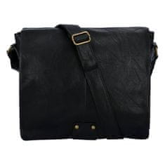 Paolo Bags Praktická a módní univerzální velká koženková taška s klopou Berta, černá