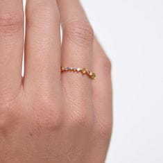 PDPAOLA Něžný pozlacený prsten ze stříbra s třpytivými zirkony PAPILLON Gold AN01-191 (Obvod 52 mm)