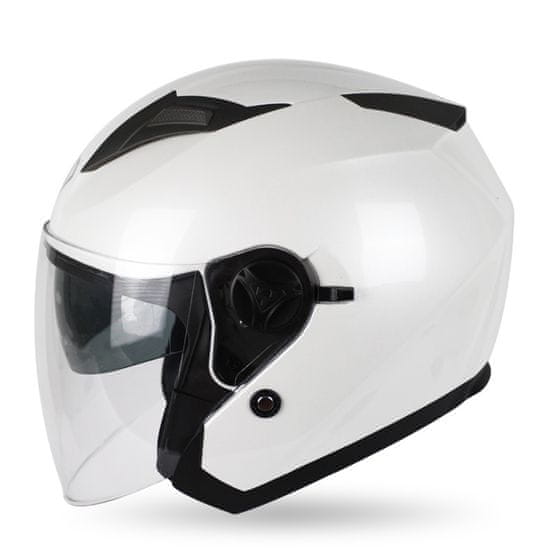 MAXX OF 868 bílá skútrová helma s plexi a sluneční clonou