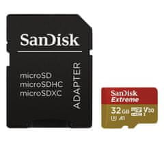 SanDisk Extreme 32GB micro SDHC karta/ CL10 A1 UHS-I V30 100mb/s vč. adaptéru
