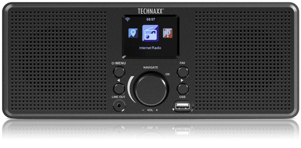 internetové rádio technaxx tx-153 wifi nap sleep alarm usb podpora mp3 aac flac wma 250 předvoleb klasický design