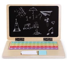 Derrson dřevěný naučný notebook 70 dílů s magnetickou tabulí