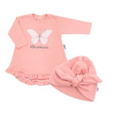 NEW BABY Kojenecké šatičky s čepičkou-turban Little Princess růžové Velikost: 74 (6-9m)