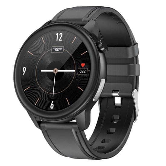 NEOGO SmartHealth E8, chytré hodinky, černé/kožené