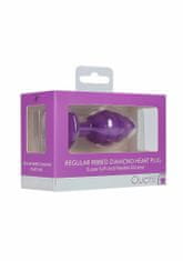 Shots Toys Ouch! Regular Ribbed Diamond Heart Plug purple anální kolík
