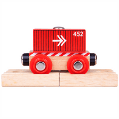 Bigjigs Toys Bigjigs Rail Vagón červený kontejner