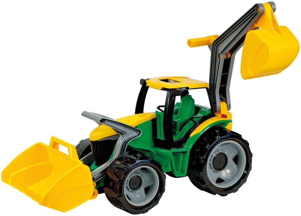 Levně LENA Traktor se lžící a bagrem, zeleno žlutý