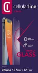 CellularLine Ochranné tvrzené sklo Second Glass Ultra pro Apple iPhone 12/12 Pro TEMPGLASSIPH12MAX