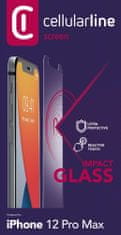 CellularLine Ochranné tvrzené sklo Second Glass Ultra pro Apple iPhone 12 Pro Max TEMPGLASSIPH12PRM