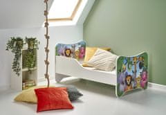 Halmar Dětská postel s roštem a matrací Happy Jungle - bílá / kombinace barev