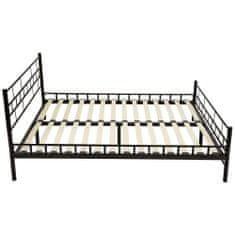 KONDELA Kovová jednolůžková postel s roštem Tajgi 90x200 cm - Černá