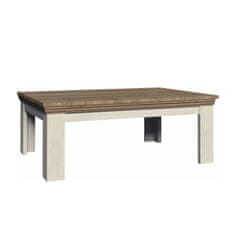 KONDELA Konferenční stolek Royal LN2 - bílá sosna nordická / dub divoký