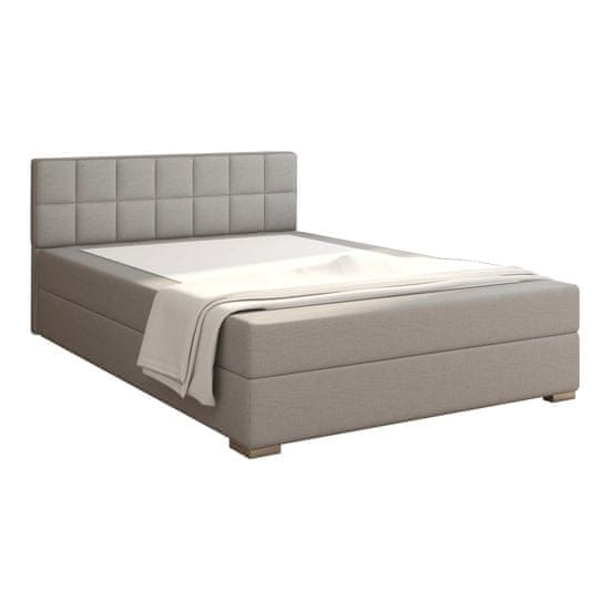 KONDELA Boxspringová manželská postel Ferata 140x200 cm - světle šedá