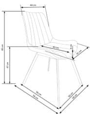 Halmar Jídelní židle K279 - šedá