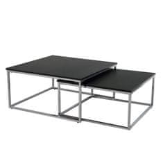 KONDELA Konferenční stolek (2 ks) Amias - černá / chrom
