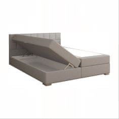 KONDELA Boxspringová manželská postel Ferata 160x200 cm - světle šedá