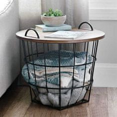 KONDELA Příruční stolek s úložným prostorem Nando - přírodní/černá