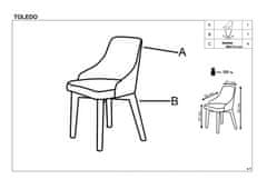 Halmar Jídelní židle Toledo 2 - dub medový/tmavě šedá
