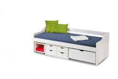 Halmar Jednolůžková postel s roštem a úložným prostorem Floro 2 90 - bílý lesk