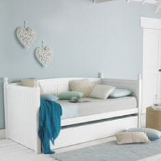 KONDELA Dřevěná rozkládací postel s přistýlkou Glamis 90 - bílá