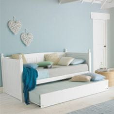 KONDELA Dřevěná rozkládací postel s přistýlkou Glamis 90 - bílá